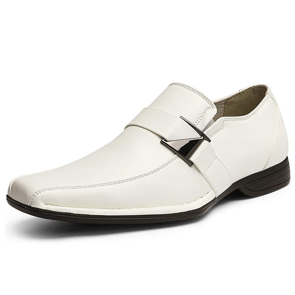 Alberto Fellini Men's Dress Shoes Casual Loafers Elastic Slip On White